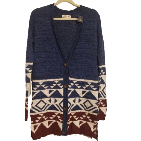 Hollister western long sleeve button up lightweight cardigan size M/L NWT - Picture 1 of 12